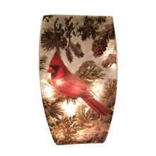 Blue Mountain Shoppes, Winter Visitors Male Cardinal Lighted Narrow Glass 8" Vase by Stony Creek