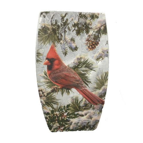 Blue Mountain Shoppes, Winter Visitors Male Cardinal Lighted Narrow Glass 8