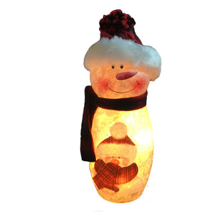 Blue Mountain Shoppes, Lighted Snowman w/Red Hat by Stony Creek