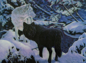 Blue Mountain Shoppes, 3D Picture - Black & White Wolves
