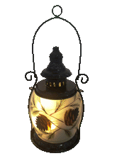 Blue Mountain Shoppes, Whispering Pines Lighted Glass Lantern- Two Cones by Stony Creek