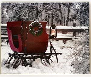 Blue Mountain Shoppes, Lighted Canvas w/Timer - Sleigh (two sizes)